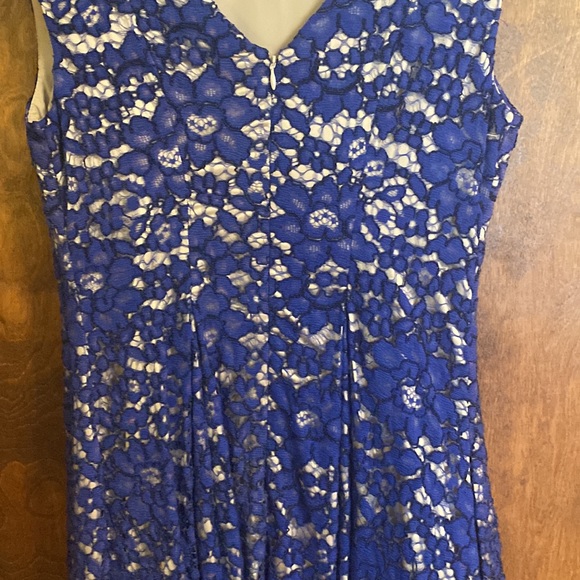 Worn once Eliza J blue lace cap sleeve fit and flare, 8 - Picture 7 of 11
